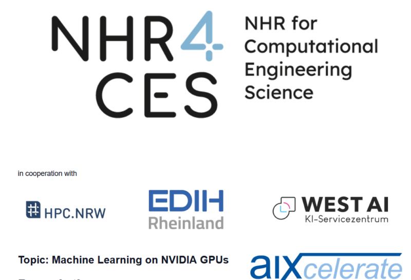 Workshop zu Anwendung des Nationalen Hochleistungsrechnens für rechnergestützte Ingenieurwissenschaften9 102015 NHR4CES: Maschinelles Lernen auf HPC