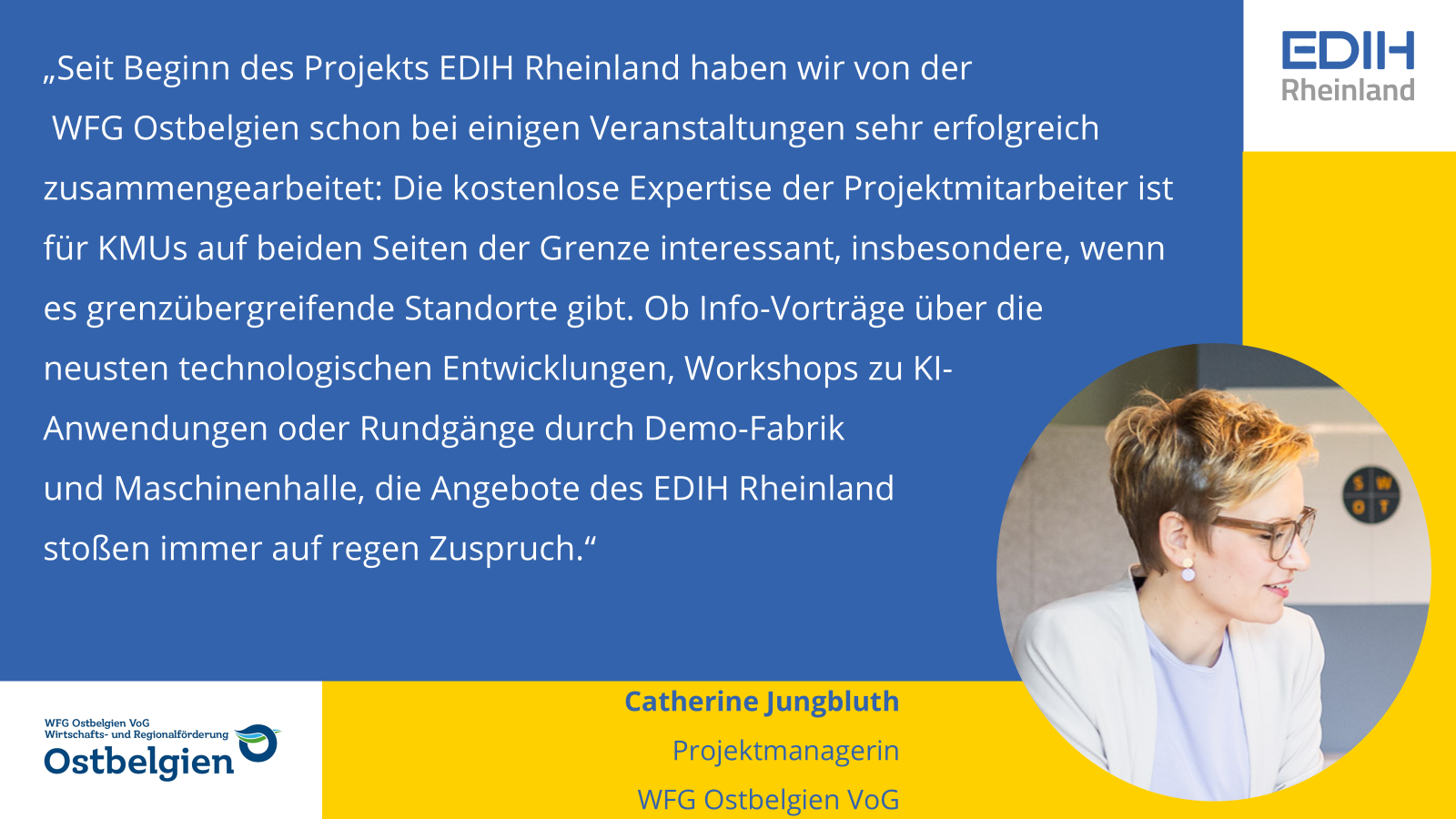 Testimonial WFG Ostbelgien - Catherine Jungbluth